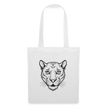Panthergesicht - Stoffbeutel - Weiß - Vorne