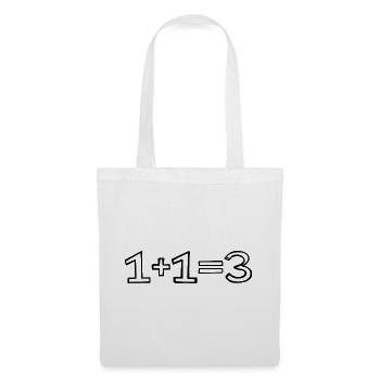 1+1=3 Rechnung handgezeichnet - Stoffbeutel - Weiß - Vorne