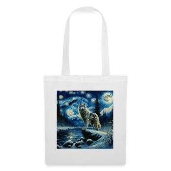 Grauwolf Starry Night - Stoffbeutel - Weiß - Vorne
