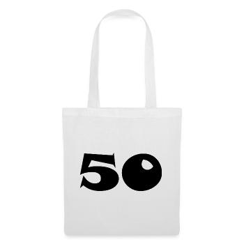 50. 50 JAHRE. 50-JÄHRIGES JUBILÄUM. 50-JÄHRIGES JUBILÄUM. - Stoffbeutel - Weiß - Vorne