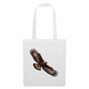 Steinadler im Flug – Adler mit mächtigen Schwingen - Stoffbeutel - Weiß - Vorne