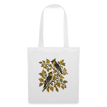 Herbstliche Zweigsänger Illustration - Stoffbeutel - Weiß - Vorne