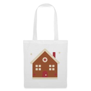 Lebkuchenhaus mit Zuckerguss – Weihnachten - Stoffbeutel - Weiß - Vorne