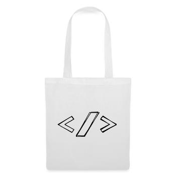 Code Tag Zeichen handgezeichnet - Stoffbeutel - Weiß - Vorne