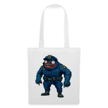 Monster Polizei / Halloween Cop - Stoffbeutel - Weiß - Vorne