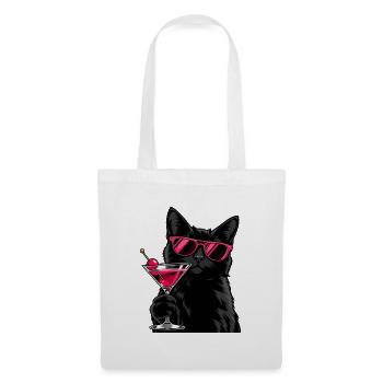 Cocktail Cat With Attitude - Stoffbeutel - Weiß - Vorne