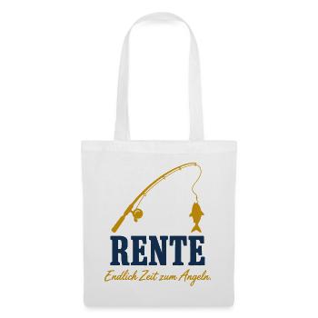 Rente Angeln – Lustiges Rentengeschenk - Stoffbeutel - Weiß - Vorne