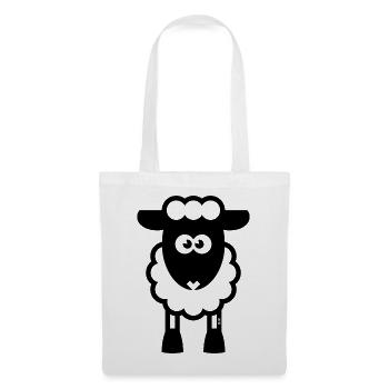 Schaf / Schäfchen / Lamm / Lämmchen / Black (POS) - Stoffbeutel - Weiß - Vorne