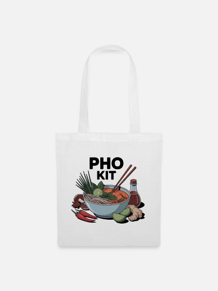 Pho Kit Lustige Nudelsuppenliebhaber - Stoffbeutel - Weiß