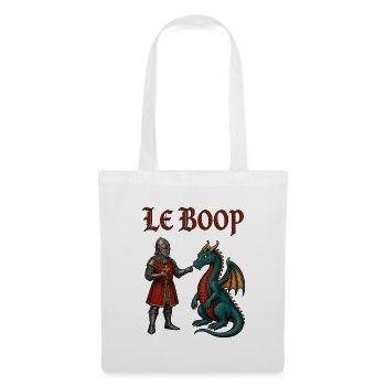 Le Boop – Ritter boopt Drachen | Mittelalter Meme - Stoffbeutel - Weiß - Vorne