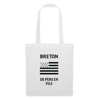 Breton De Pere En Son T-Shirt-Geschenk-Humor - Stoffbeutel - Weiß - Vorne