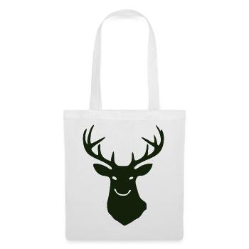 Waldhirsch Silhouette - Stoffbeutel - Weiß - Vorne