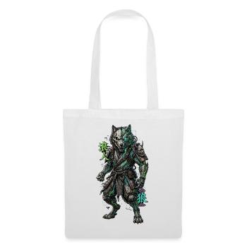 Cyber Wolf Mech Samurai Krieger - Stoffbeutel - Weiß - Vorne