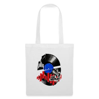 Vinyl Kollage On Repeat - Stoffbeutel - Weiß - Vorne