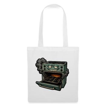 Verbrannte Kekse Backofen Backen Comic T-Shirt - Stoffbeutel - Weiß - Vorne