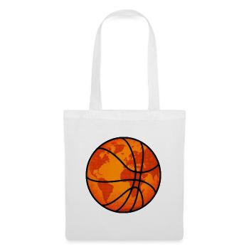 Basketball Weltkugel Globus Erdkugel Sport Shirt - Stoffbeutel - Weiß - Vorne