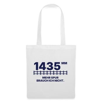 1435 mm Normalspur – Lustiges Eisenbahner Shirt - Stoffbeutel - Weiß - Vorne