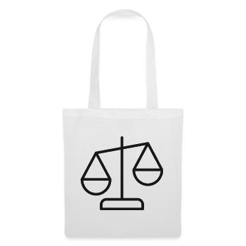 Justice Scales Liniensymbol - Stoffbeutel - Weiß - Vorne