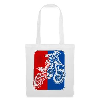 Motocross-Rider RotBlau Kontrast - Stoffbeutel - Weiß - Vorne