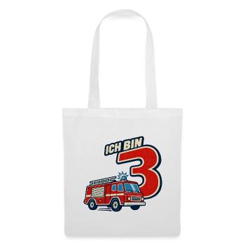 3. Geburtstag Feuerwehr - Stoffbeutel - Weiß - Vorne
