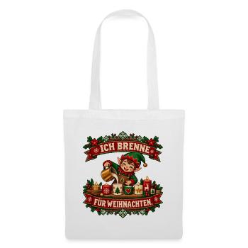 Ich brenne für Weihnachten - Stoffbeutel - Weiß - Vorne
