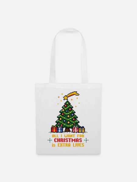All I want for Christmas - Gamer - Stoffbeutel - Weiß