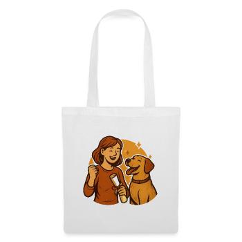 Geschenk nach bestandener Begleithundeprüfung - Stoffbeutel - Weiß - Vorne