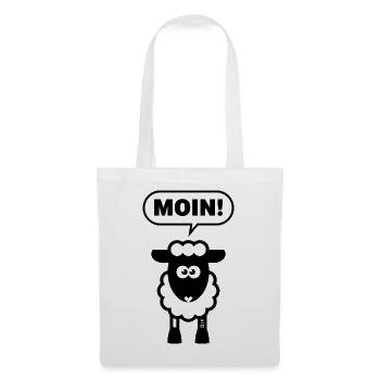 Moin! (Schaf / White / Lamm / Plattdeutsch / POS) - Stoffbeutel - Weiß - Vorne