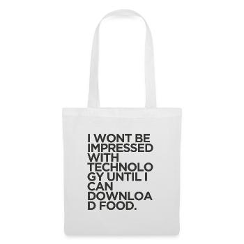 Lustiger Download Food Technology Sarkastisches Meme-Tee - Stoffbeutel - Weiß - Vorne