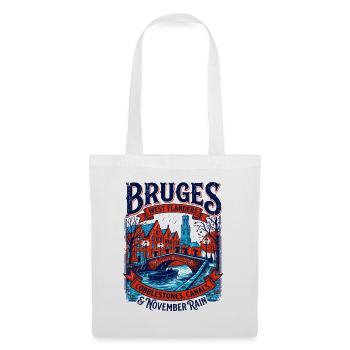 Bruges West Flanders Canals November Rain - Stoffbeutel - Weiß - Vorne
