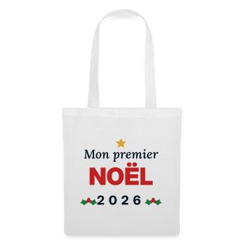 Mein erstes Weihnachten 2026 – Baby-Bodysuit - Stoffbeutel - Weiß - Vorne