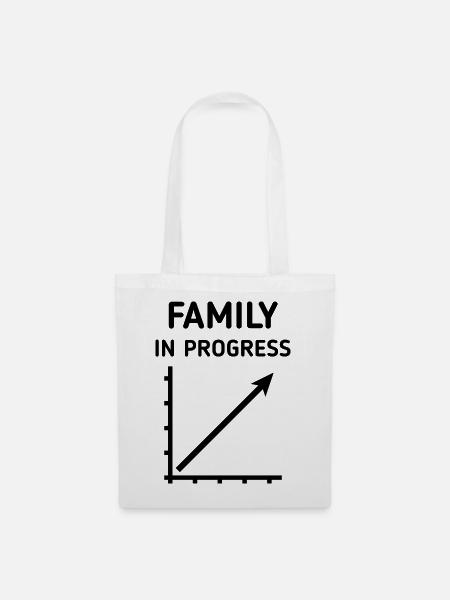 Family In Progress (Schwanger / Eltern / Black) - Stoffbeutel - Weiß