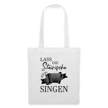 Ziehharmonika Lass Die Singen Steirische - Stoffbeutel - Weiß - Vorne