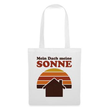 Mein Dach meine Sonne Retro Solar Shirt - Stoffbeutel - Weiß - Vorne