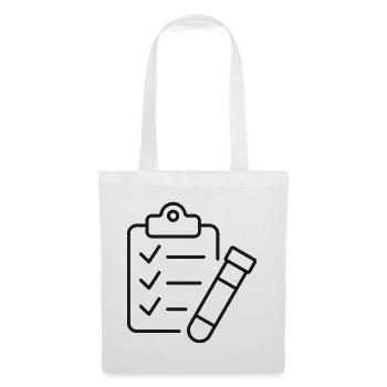 Labor-Checkliste Reagenzglas-Symbol - Stoffbeutel - Weiß - Vorne