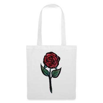 Karmesinrose Aquarell - Stoffbeutel - Weiß - Vorne