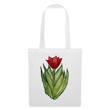 Tulpen-Aquarellblüte - Stoffbeutel - Weiß - Vorne