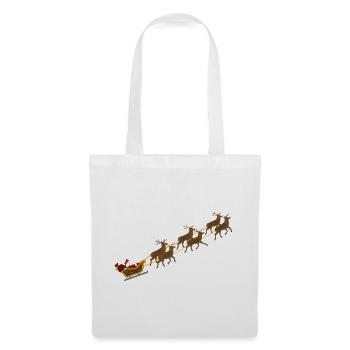 Weihnachtsschlitten - Stoffbeutel - Weiß - Vorne