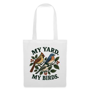 My Yard My Birds Garten Vögel Natur - Stoffbeutel - Weiß - Vorne