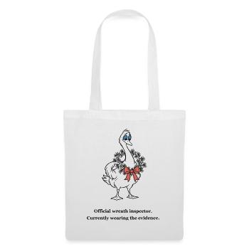 Christmas Goose trägt den Kranz-Beweis - Stoffbeutel - Weiß - Vorne
