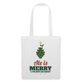 Ale Is Merry – Craft-Bier Weihnachtsshirt - Stoffbeutel - Weiß - Vorne
