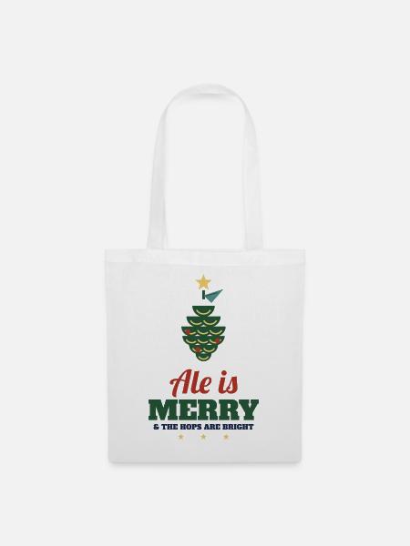 Ale Is Merry – Craft-Bier Weihnachtsshirt - Stoffbeutel - Weiß