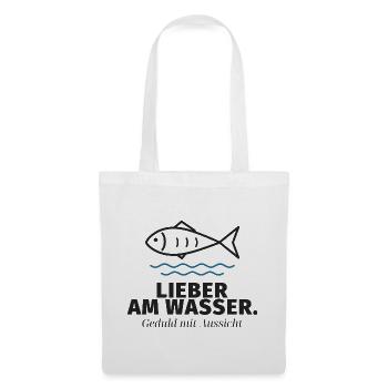 Lieber am Wasser – Fischmotiv - Stoffbeutel - Weiß - Vorne