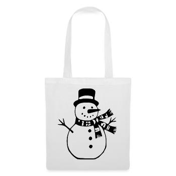 Schneemann Weihnachs Geschenk Weihnachten  - Stoffbeutel - Weiß - Vorne