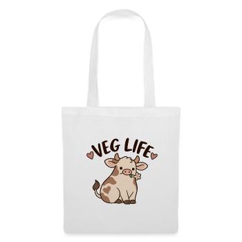 Veg Life Cute Cow - Stoffbeutel - Weiß - Vorne