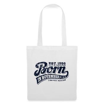 Born in November 1956 - Geburtstag - Geschenk - Stoffbeutel - Weiß - Vorne