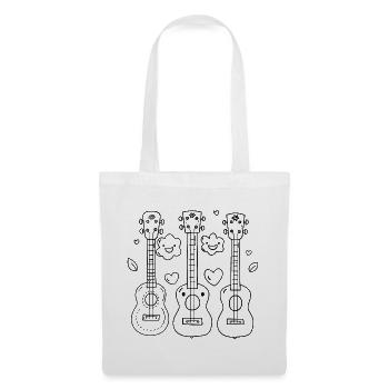 Lustige Ukulele - Stoffbeutel - Weiß - Vorne