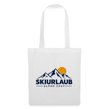 Skiurlaub Alpen 2027 – Skifahren Berge & Winterson - Stoffbeutel - Weiß - Vorne