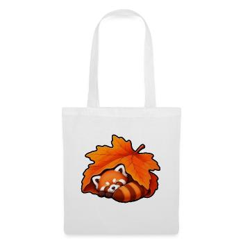 Roter Panda Ahornblatt Herbst Niedlich T-Shirt - Stoffbeutel - Weiß - Vorne