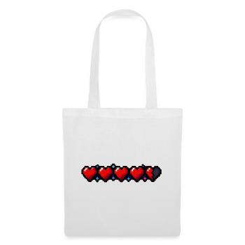 Pixel Art Herzen Health Bar Retro Gamer T-Shirt - Stoffbeutel - Weiß - Vorne